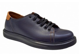Pantofi barbati casual din piele naturala bleumarin 408SBL